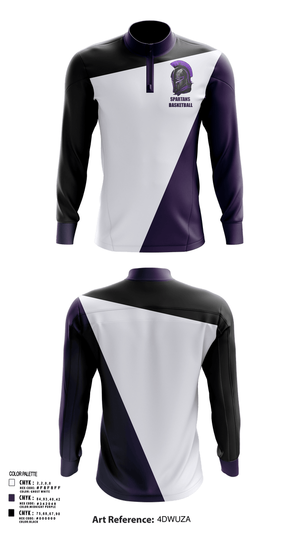 Quarter Zip Jacket, Spartans, Men's Basketball, Teamtime, Team time, sublimation, custom sports apparel, team uniforms, spirit wear, spiritwear, sports uniforms, custom shirts, team store, custom team store, fundraiser sports, apparel fundraiser