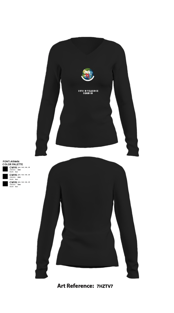 Women's Long Sleeve Vneck Shirt, 20th Intelligence Squadron, Air Force, Teamtime, Team time, sublimation, custom sports apparel, team uniforms, spirit wear, spiritwear, sports uniforms, custom shirts, team store, custom team store, fundraiser sports, apparel fundraiser
