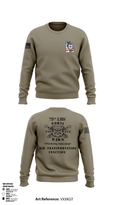 Crew Neck Sweatshirt, 75 LRS, Air Force, Teamtime, Team time, sublimation, custom sports apparel, team uniforms, spirit wear, spiritwear, sports uniforms, custom shirts, team store, custom team store, fundraiser sports, apparel fundraiser
