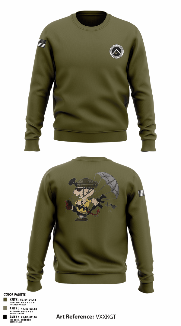 Crew Neck Sweatshirt, 3rd Platoon, CCo, 1-508th PIR, , Teamtime, Team time, sublimation, custom sports apparel, team uniforms, spirit wear, spiritwear, sports uniforms, custom shirts, team store, custom team store, fundraiser sports, apparel fundraiser