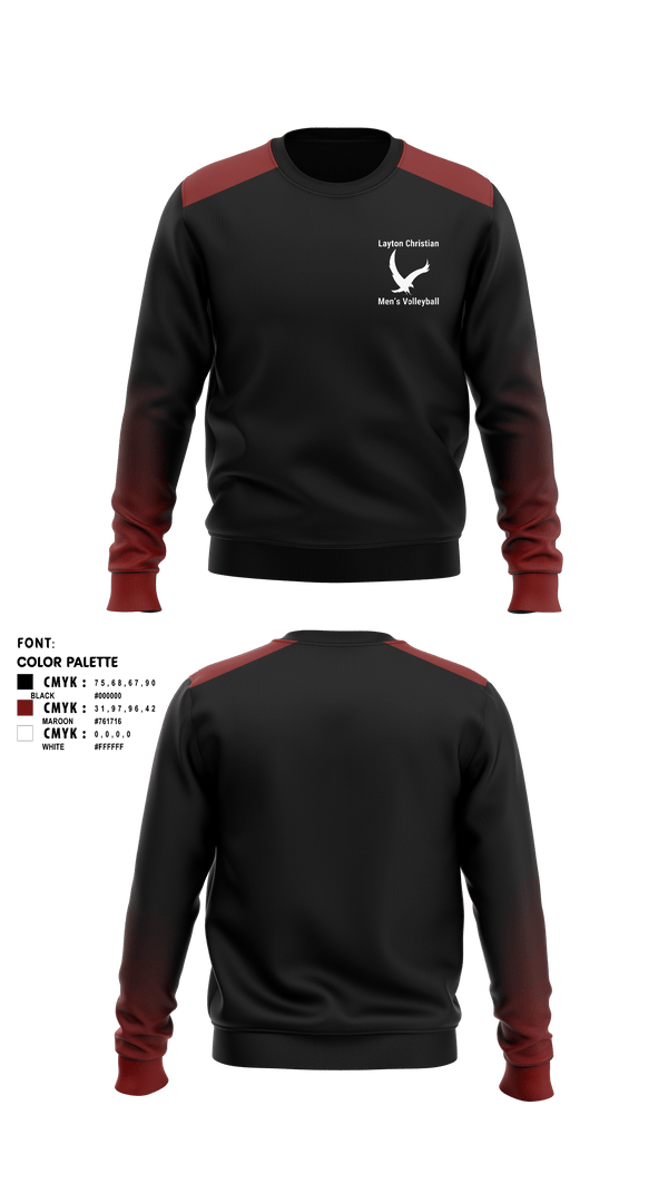 Crew Neck Sweatshirt, Eagles, Men's Volleyball, Teamtime, Team time, sublimation, custom sports apparel, team uniforms, spirit wear, spiritwear, sports uniforms, custom shirts, team store, custom team store, fundraiser sports, apparel fundraiser