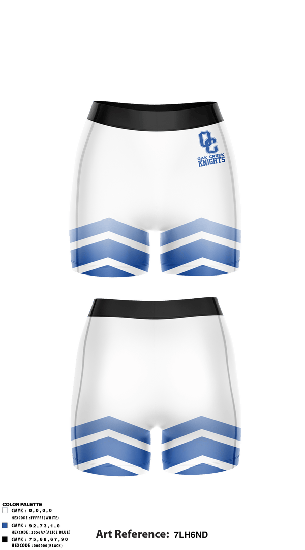 Women's Shorts, Oak Creek Knights, Men's Volleyball, Teamtime, Team time, sublimation, custom sports apparel, team uniforms, spirit wear, spiritwear, sports uniforms, custom shirts, team store, custom team store, fundraiser sports, apparel fundraiser