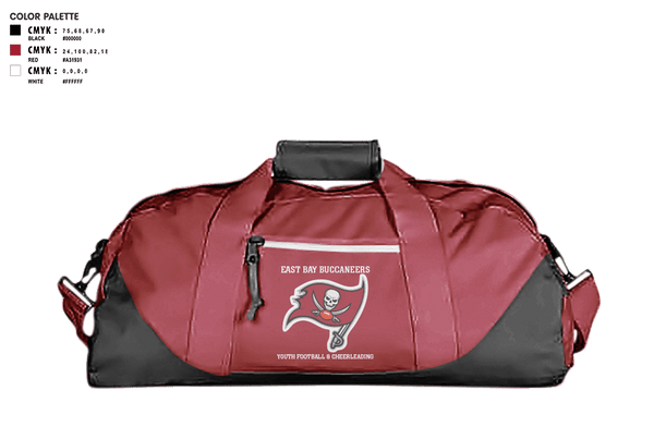 Duffle Bag, East Bay Buccaneers Youth Football & Cheerleading, Football, Teamtime, Team time, sublimation, custom sports apparel, team uniforms, spirit wear, spiritwear, sports uniforms, custom shirts, team store, custom team store, fundraiser sports, apparel fundraiser