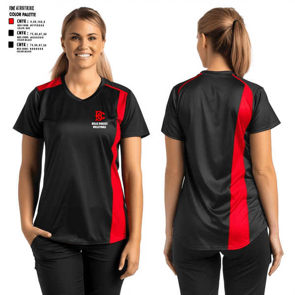 Women's Short Sleeve Vneck Shirt, Belle Chasse High School Volleyball, Women's Volleyball, Teamtime, Team time, sublimation, custom sports apparel, team uniforms, spirit wear, spiritwear, sports uniforms, custom shirts, team store, custom team store, fundraiser sports, apparel fundraiser