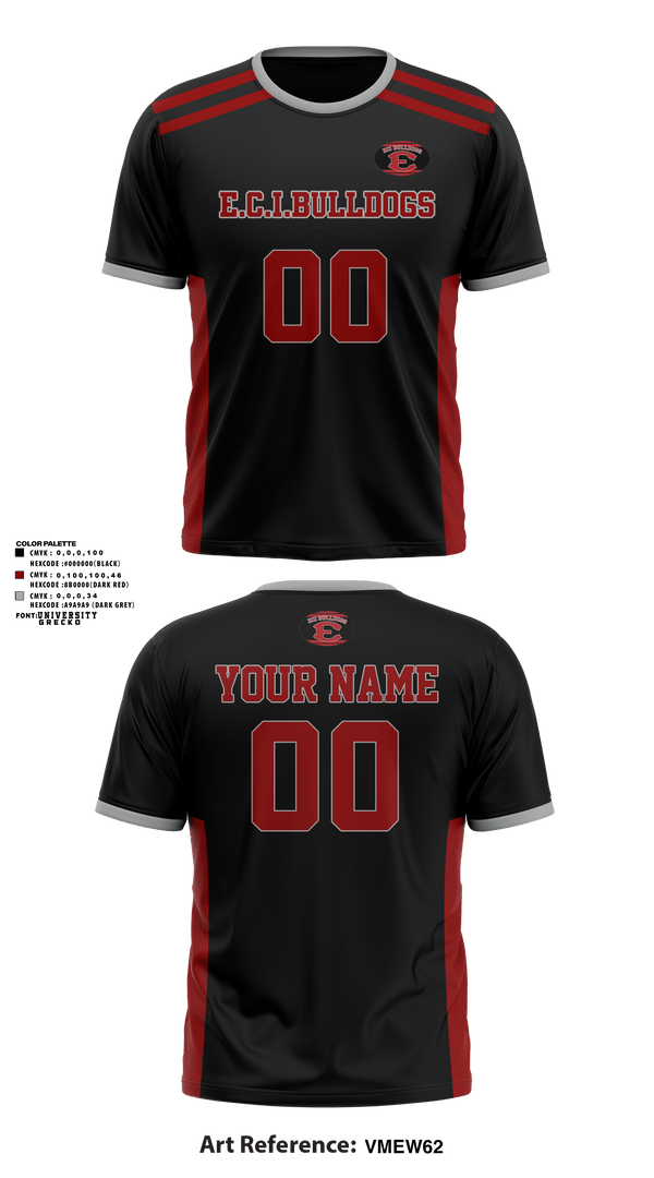 Short Sleeve Performance Shirt, E.C.I.BULLDOGS, Football, Teamtime, Team time, sublimation, custom sports apparel, team uniforms, spirit wear, spiritwear, sports uniforms, custom shirts, team store, custom team store, fundraiser sports, apparel fundraiser