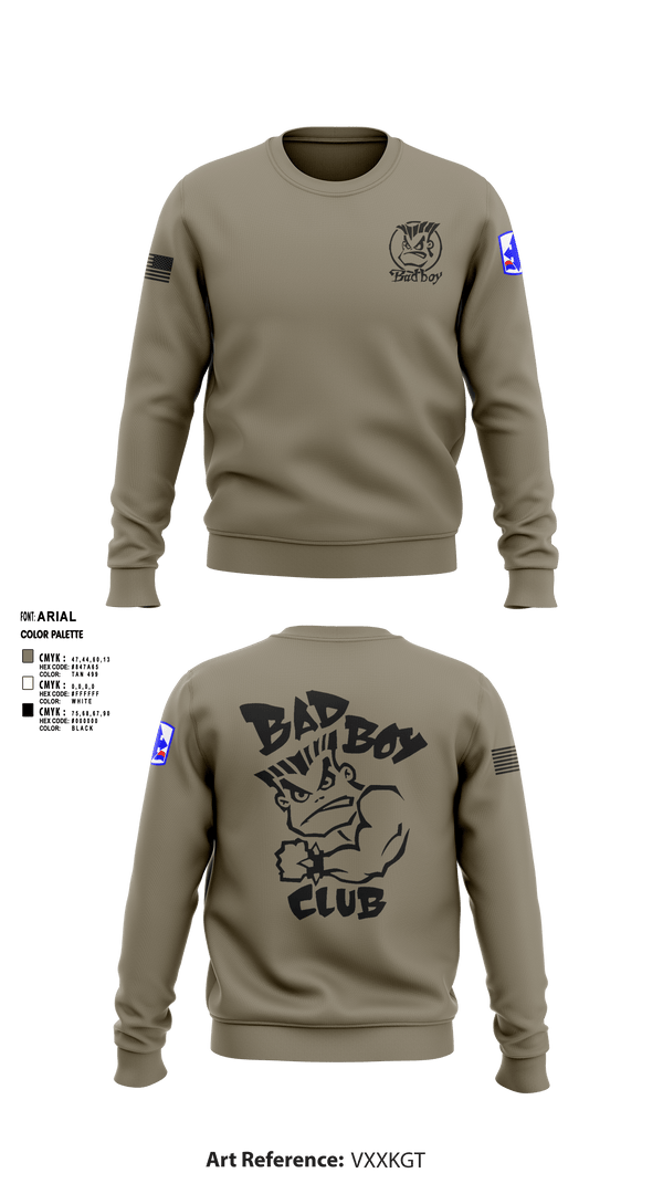 Crew Neck Sweatshirt, 3rd PLT Bad Boys, Army, Teamtime, Team time, sublimation, custom sports apparel, team uniforms, spirit wear, spiritwear, sports uniforms, custom shirts, team store, custom team store, fundraiser sports, apparel fundraiser