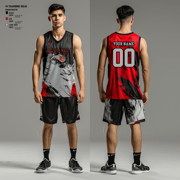 Basketball Uniform, Mesquite Magic, Men's Basketball, Teamtime, Team time, sublimation, custom sports apparel, team uniforms, spirit wear, spiritwear, sports uniforms, custom shirts, team store, custom team store, fundraiser sports, apparel fundraiser