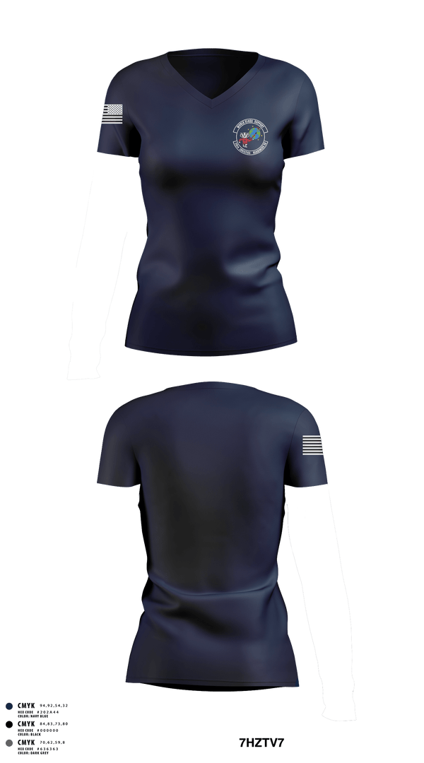 Women's Short Sleeve Vneck Shirt, 115 LRS, Air Force, Teamtime, Team time, sublimation, custom sports apparel, team uniforms, spirit wear, spiritwear, sports uniforms, custom shirts, team store, custom team store, fundraiser sports, apparel fundraiser