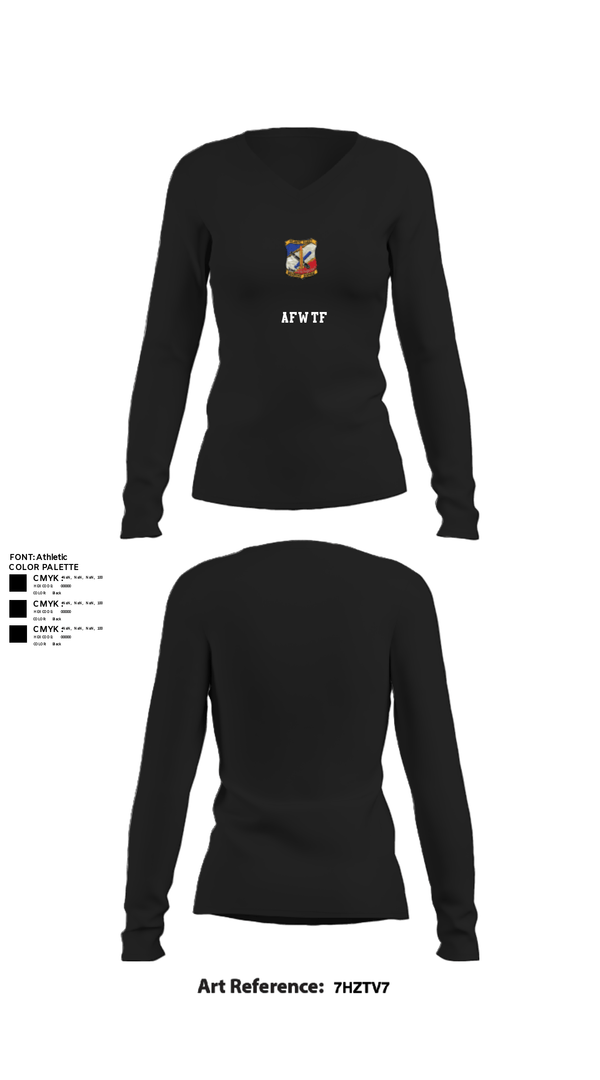 Women's Long Sleeve Vneck Shirt, AFWTF, Navy, Teamtime, Team time, sublimation, custom sports apparel, team uniforms, spirit wear, spiritwear, sports uniforms, custom shirts, team store, custom team store, fundraiser sports, apparel fundraiser