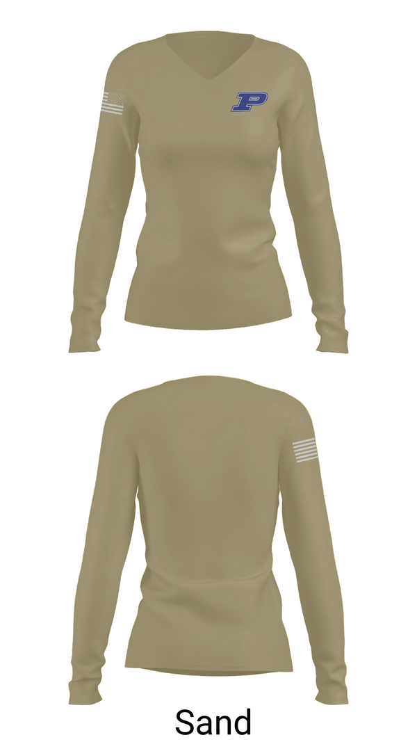 Women's Long Sleeve Vneck Shirt, Pewitt CISD Police, , Teamtime, Team time, sublimation, custom sports apparel, team uniforms, spirit wear, spiritwear, sports uniforms, custom shirts, team store, custom team store, fundraiser sports, apparel fundraiser