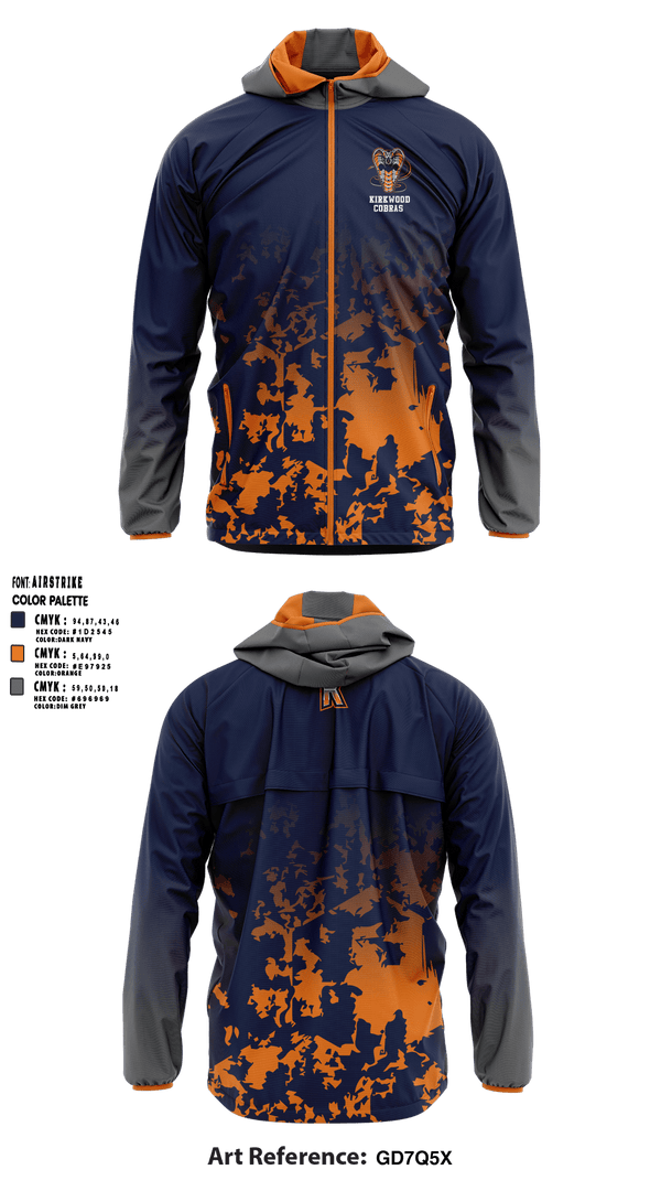 Windbreaker, Kirkwood Cobras, Men's Basketball, Teamtime, Team time, sublimation, custom sports apparel, team uniforms, spirit wear, spiritwear, sports uniforms, custom shirts, team store, custom team store, fundraiser sports, apparel fundraiser