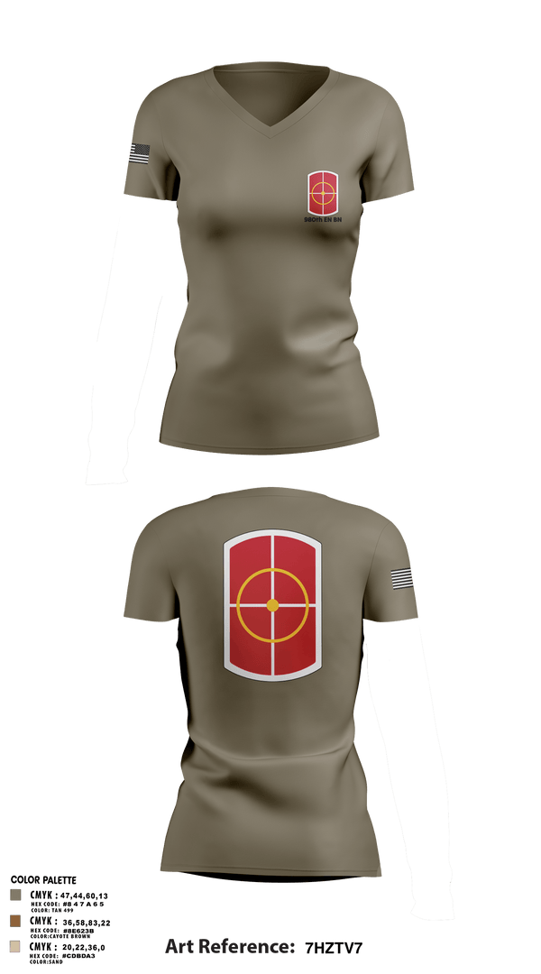 Women's Short Sleeve Vneck Shirt, 980th EN BN, Army, Teamtime, Team time, sublimation, custom sports apparel, team uniforms, spirit wear, spiritwear, sports uniforms, custom shirts, team store, custom team store, fundraiser sports, apparel fundraiser