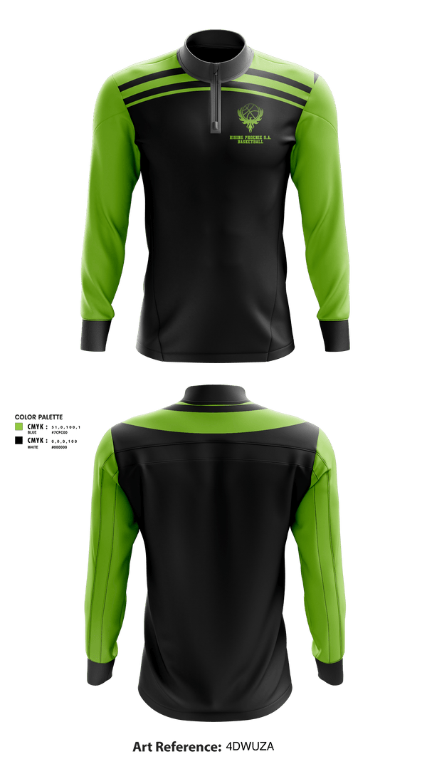 Quarter Zip Jacket, Rising Phoenix S.A., Men's Basketball, Teamtime, Team time, sublimation, custom sports apparel, team uniforms, spirit wear, spiritwear, sports uniforms, custom shirts, team store, custom team store, fundraiser sports, apparel fundraiser