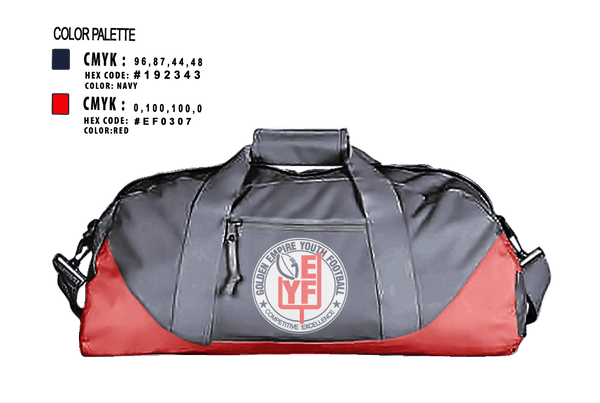 Duffle Bag, Gold Empire Youth Football & Cheer, Football, Teamtime, Team time, sublimation, custom sports apparel, team uniforms, spirit wear, spiritwear, sports uniforms, custom shirts, team store, custom team store, fundraiser sports, apparel fundraiser
