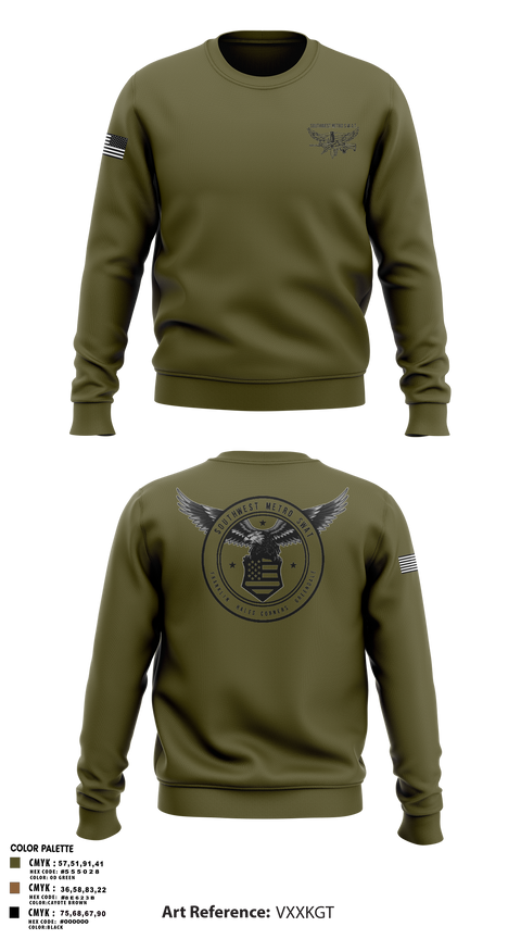 Crew Neck Sweatshirt, Southwest Metro SWAT, Police, Teamtime, Team time, sublimation, custom sports apparel, team uniforms, spirit wear, spiritwear, sports uniforms, custom shirts, team store, custom team store, fundraiser sports, apparel fundraiser