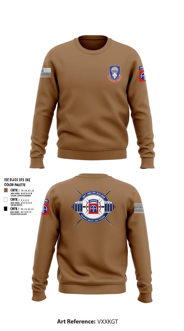 Crew Neck Sweatshirt, 82nd ADSB H2F, Army, Teamtime, Team time, sublimation, custom sports apparel, team uniforms, spirit wear, spiritwear, sports uniforms, custom shirts, team store, custom team store, fundraiser sports, apparel fundraiser
