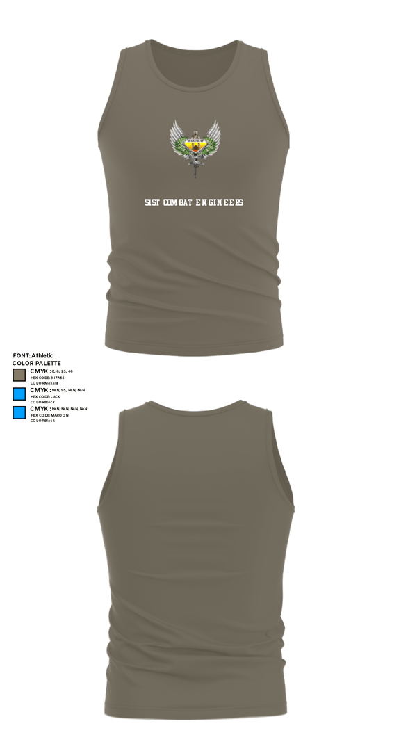 Tank Top, 51st Combat Engineers, Army, Teamtime, Team time, sublimation, custom sports apparel, team uniforms, spirit wear, spiritwear, sports uniforms, custom shirts, team store, custom team store, fundraiser sports, apparel fundraiser