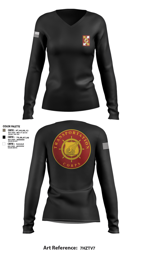 Women's Long Sleeve Vneck Shirt, 993rd Transportation Company, Army, Teamtime, Team time, sublimation, custom sports apparel, team uniforms, spirit wear, spiritwear, sports uniforms, custom shirts, team store, custom team store, fundraiser sports, apparel fundraiser