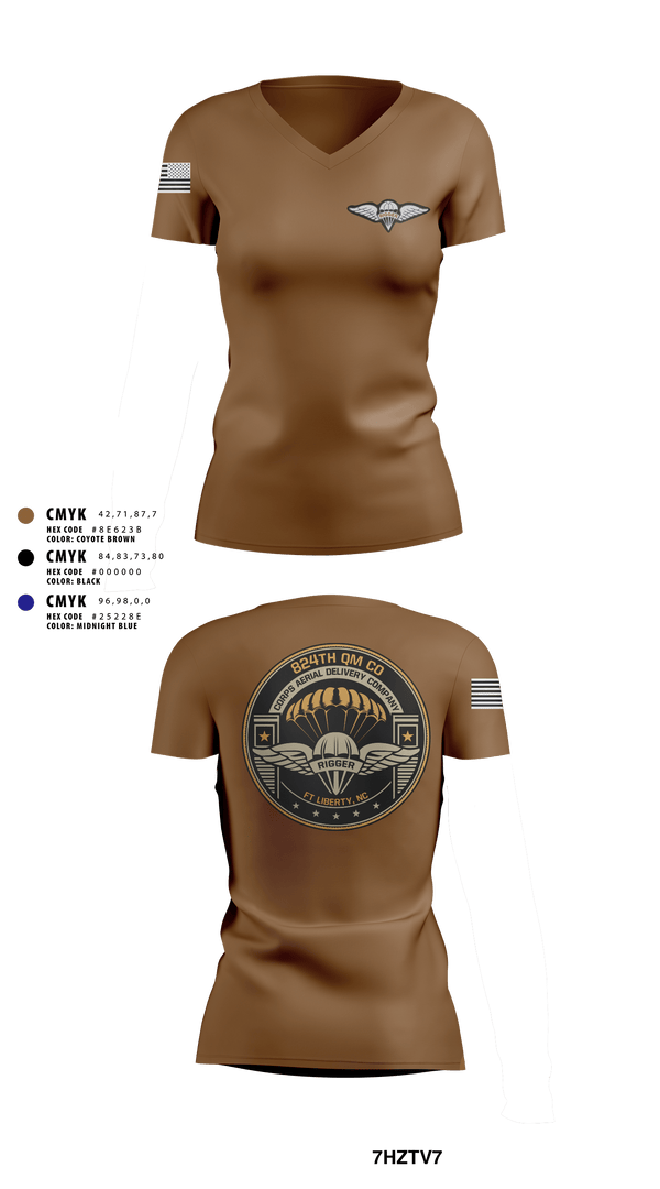 Women's Short Sleeve Vneck Shirt, 824th QM CO (CADC-A), Army, Teamtime, Team time, sublimation, custom sports apparel, team uniforms, spirit wear, spiritwear, sports uniforms, custom shirts, team store, custom team store, fundraiser sports, apparel fundraiser