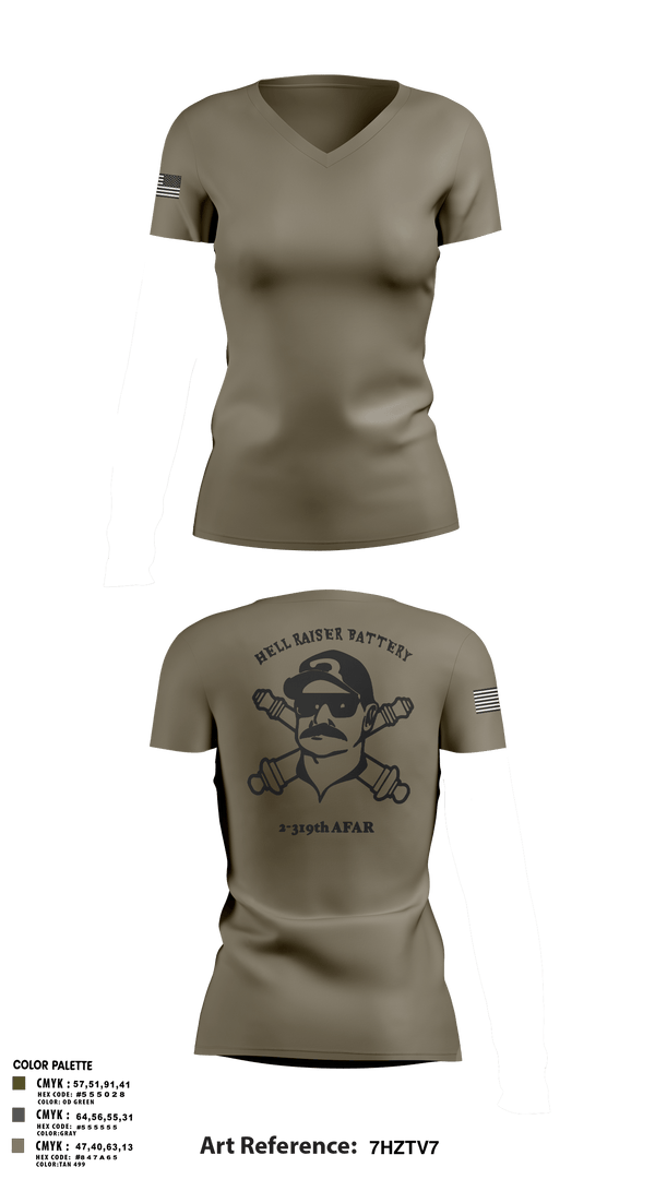 Women's Short Sleeve Vneck Shirt, HHB 2-319 AFAR, Army, Teamtime, Team time, sublimation, custom sports apparel, team uniforms, spirit wear, spiritwear, sports uniforms, custom shirts, team store, custom team store, fundraiser sports, apparel fundraiser