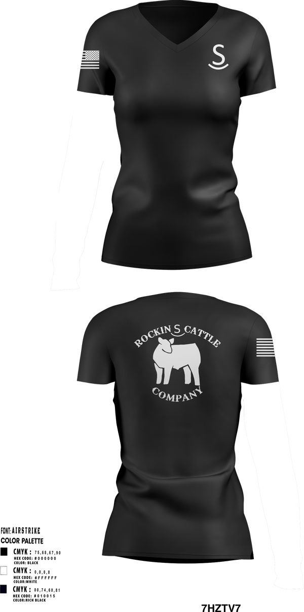 Women's Short Sleeve Vneck Shirt, Rockin S cattle Co.Rockin S cattle Co., , Teamtime, Team time, sublimation, custom sports apparel, team uniforms, spirit wear, spiritwear, sports uniforms, custom shirts, team store, custom team store, fundraiser sports, apparel fundraiser