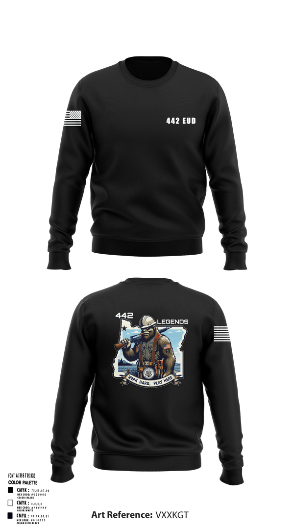 Crew Neck Sweatshirt, 442 EUD, National Guard, Teamtime, Team time, sublimation, custom sports apparel, team uniforms, spirit wear, spiritwear, sports uniforms, custom shirts, team store, custom team store, fundraiser sports, apparel fundraiser