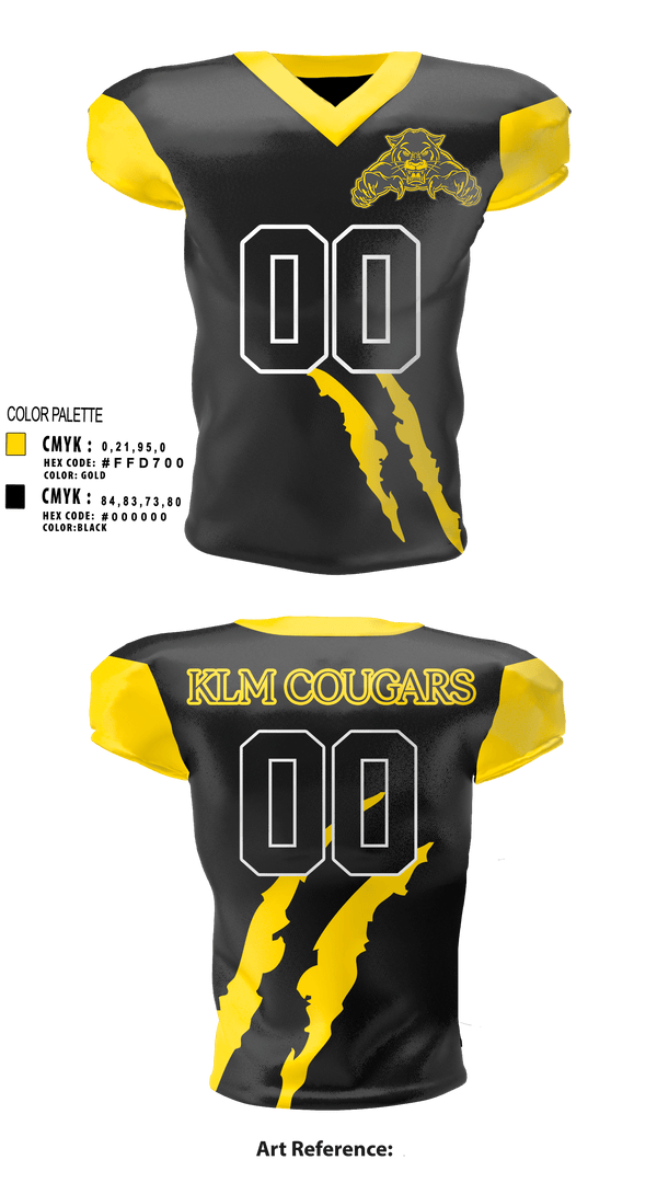 Football Jersey, KLM COUGARS, Football, Teamtime, Team time, sublimation, custom sports apparel, team uniforms, spirit wear, spiritwear, sports uniforms, custom shirts, team store, custom team store, fundraiser sports, apparel fundraiser