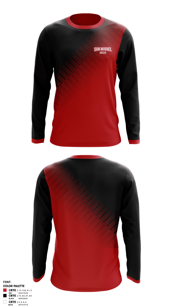 Long Sleeve Performance Shirt, San Miguel, Men's Soccer, Teamtime, Team time, sublimation, custom sports apparel, team uniforms, spirit wear, spiritwear, sports uniforms, custom shirts, team store, custom team store, fundraiser sports, apparel fundraiser