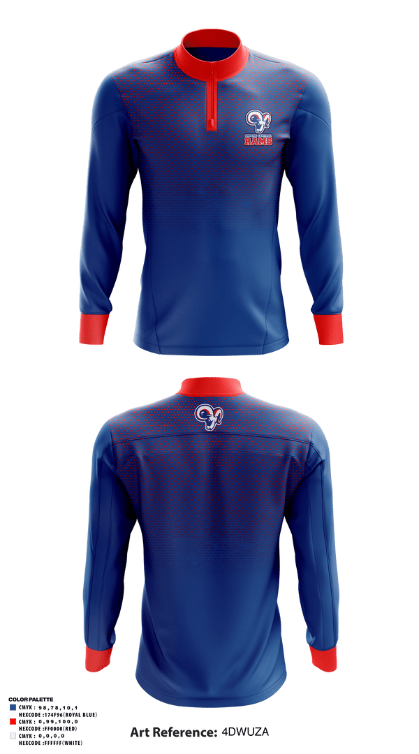 Quarter Zip Jacket, Greene Central Rams, Wrestling, Teamtime, Team time, sublimation, custom sports apparel, team uniforms, spirit wear, spiritwear, sports uniforms, custom shirts, team store, custom team store, fundraiser sports, apparel fundraiser