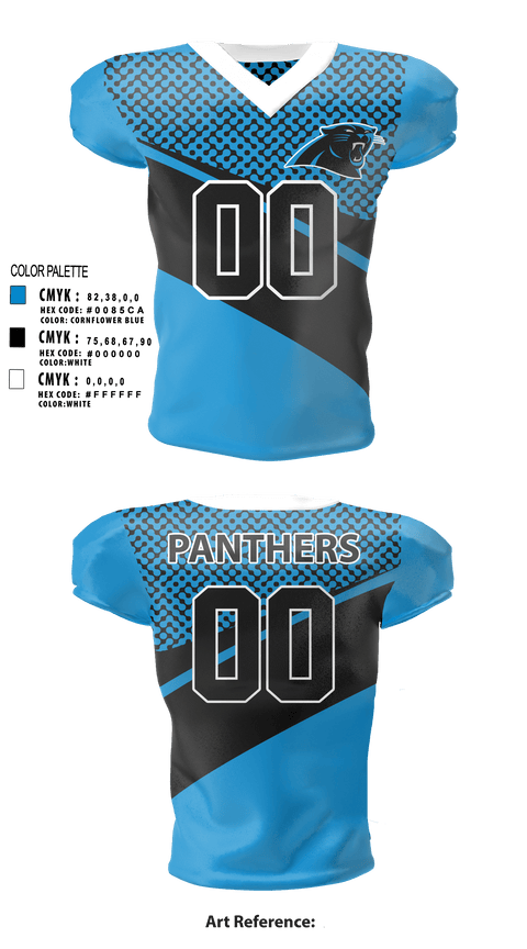 Football Jersey, Panthers, Football, Teamtime, Team time, sublimation, custom sports apparel, team uniforms, spirit wear, spiritwear, sports uniforms, custom shirts, team store, custom team store, fundraiser sports, apparel fundraiser