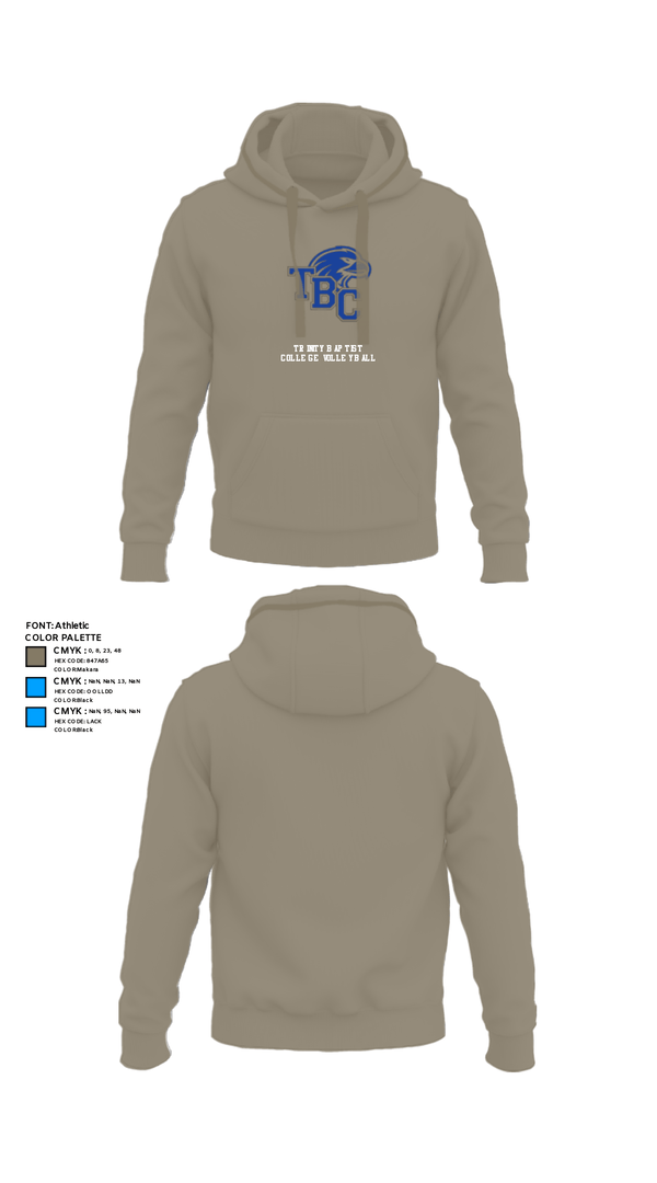 Hoodie, Trinity Baptist College Volleyball, Women's Volleyball, Teamtime, Team time, sublimation, custom sports apparel, team uniforms, spirit wear, spiritwear, sports uniforms, custom shirts, team store, custom team store, fundraiser sports, apparel fundraiser
