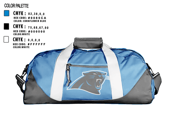 Duffle Bag, Panthers, Football, Teamtime, Team time, sublimation, custom sports apparel, team uniforms, spirit wear, spiritwear, sports uniforms, custom shirts, team store, custom team store, fundraiser sports, apparel fundraiser
