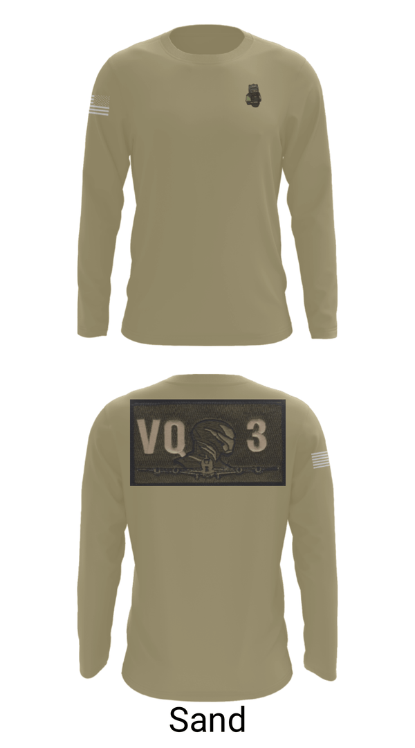 Long Sleeve Performance Shirt, VQ-3 DET TRVS, Navy, Teamtime, Team time, sublimation, custom sports apparel, team uniforms, spirit wear, spiritwear, sports uniforms, custom shirts, team store, custom team store, fundraiser sports, apparel fundraiser