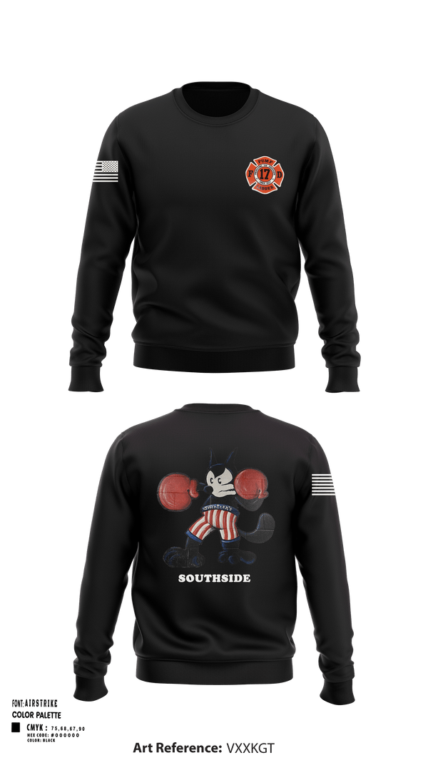 Crew Neck Sweatshirt, Station 17, Fire Department, Teamtime, Team time, sublimation, custom sports apparel, team uniforms, spirit wear, spiritwear, sports uniforms, custom shirts, team store, custom team store, fundraiser sports, apparel fundraiser