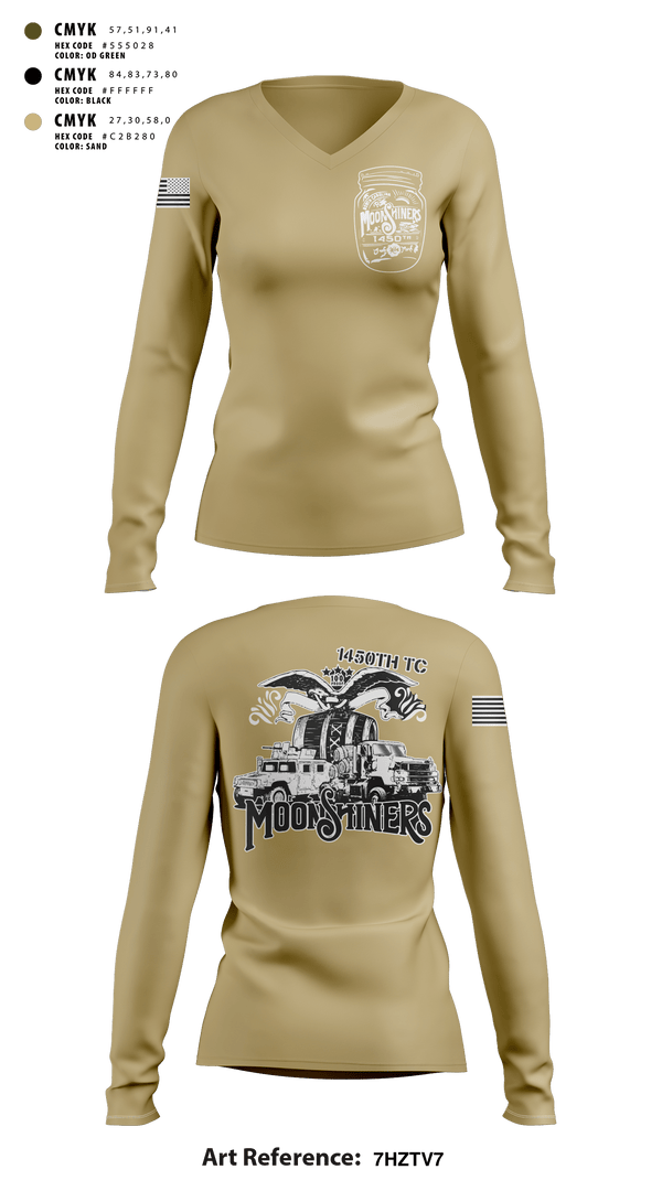 Women's Long Sleeve Vneck Shirt, 1450th TC, Army, Teamtime, Team time, sublimation, custom sports apparel, team uniforms, spirit wear, spiritwear, sports uniforms, custom shirts, team store, custom team store, fundraiser sports, apparel fundraiser
