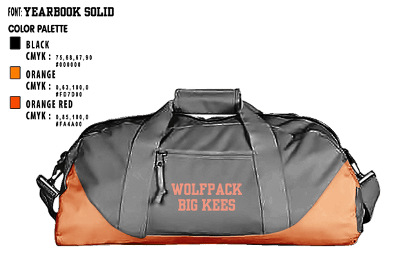 Duffle Bag, WolfPack, Football, Teamtime, Team time, sublimation, custom sports apparel, team uniforms, spirit wear, spiritwear, sports uniforms, custom shirts, team store, custom team store, fundraiser sports, apparel fundraiser