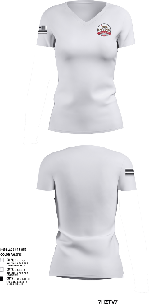 Women's Short Sleeve Vneck Shirt, California State Guard San Jose, National Guard, Teamtime, Team time, sublimation, custom sports apparel, team uniforms, spirit wear, spiritwear, sports uniforms, custom shirts, team store, custom team store, fundraiser sports, apparel fundraiser