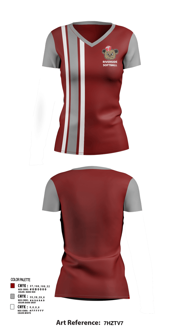 Women's Short Sleeve Vneck Shirt, Riverside, Softball, Teamtime, Team time, sublimation, custom sports apparel, team uniforms, spirit wear, spiritwear, sports uniforms, custom shirts, team store, custom team store, fundraiser sports, apparel fundraiser