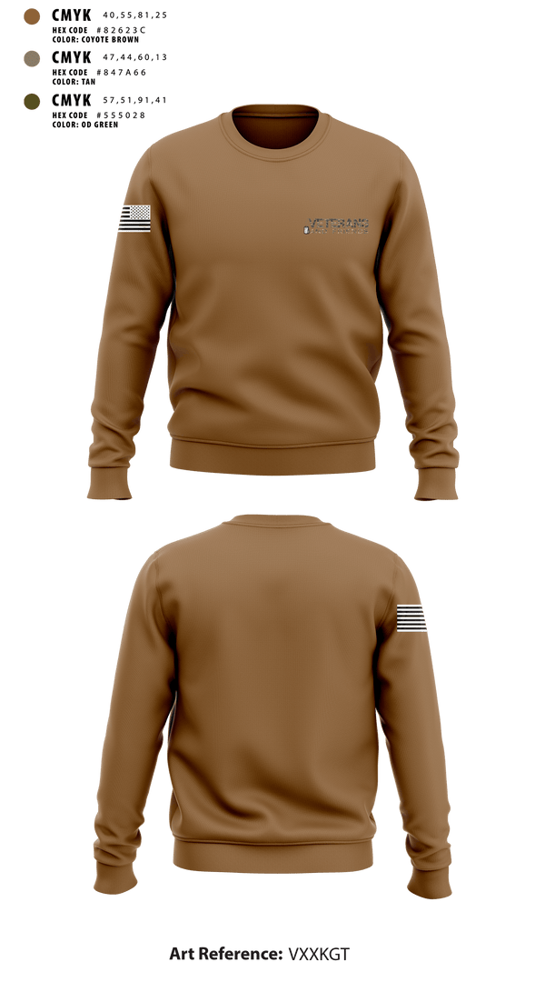 Crew Neck Sweatshirt, Veterans and Friends, Inc., , Teamtime, Team time, sublimation, custom sports apparel, team uniforms, spirit wear, spiritwear, sports uniforms, custom shirts, team store, custom team store, fundraiser sports, apparel fundraiser