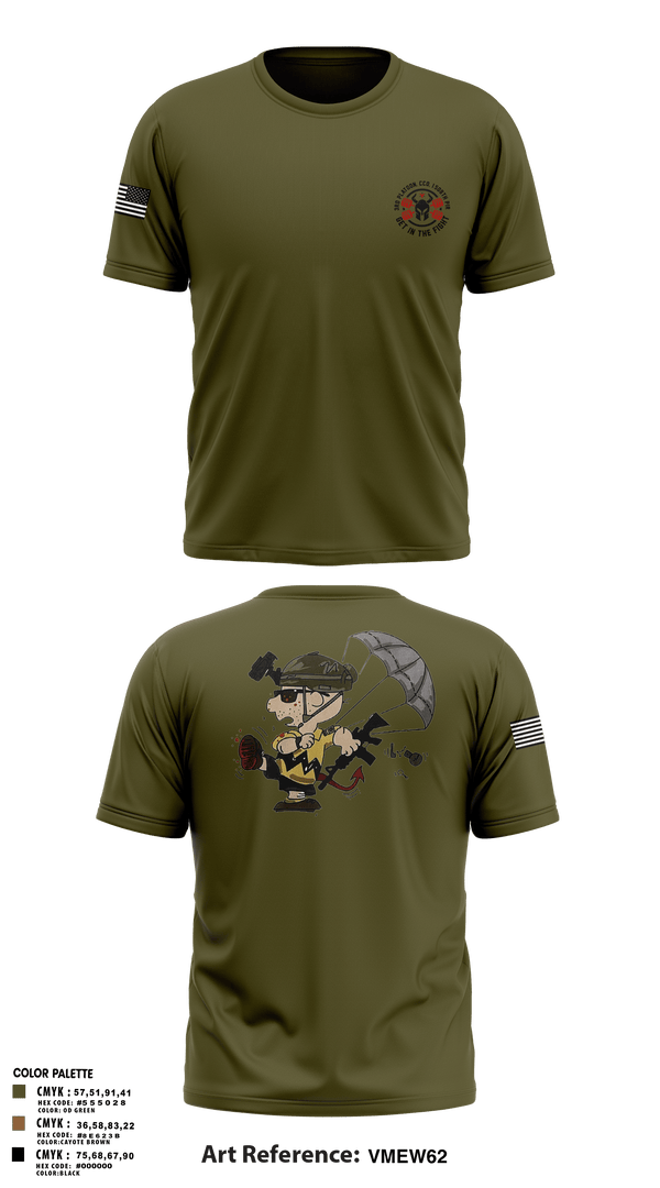 Old School Cotton Feel Shirt, 3rd Platoon, CCo, 1-508th PIR, , Teamtime, Team time, sublimation, custom sports apparel, team uniforms, spirit wear, spiritwear, sports uniforms, custom shirts, team store, custom team store, fundraiser sports, apparel fundraiser