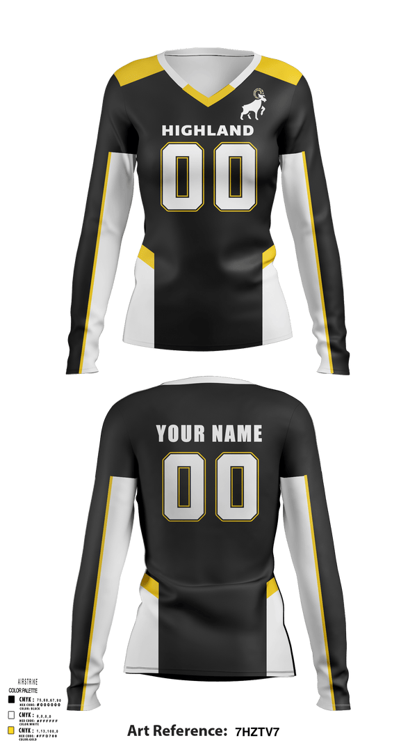 Women's Long Sleeve Vneck Shirt, Highland High School Volleyball, Women's Volleyball, Teamtime, Team time, sublimation, custom sports apparel, team uniforms, spirit wear, spiritwear, sports uniforms, custom shirts, team store, custom team store, fundraiser sports, apparel fundraiser