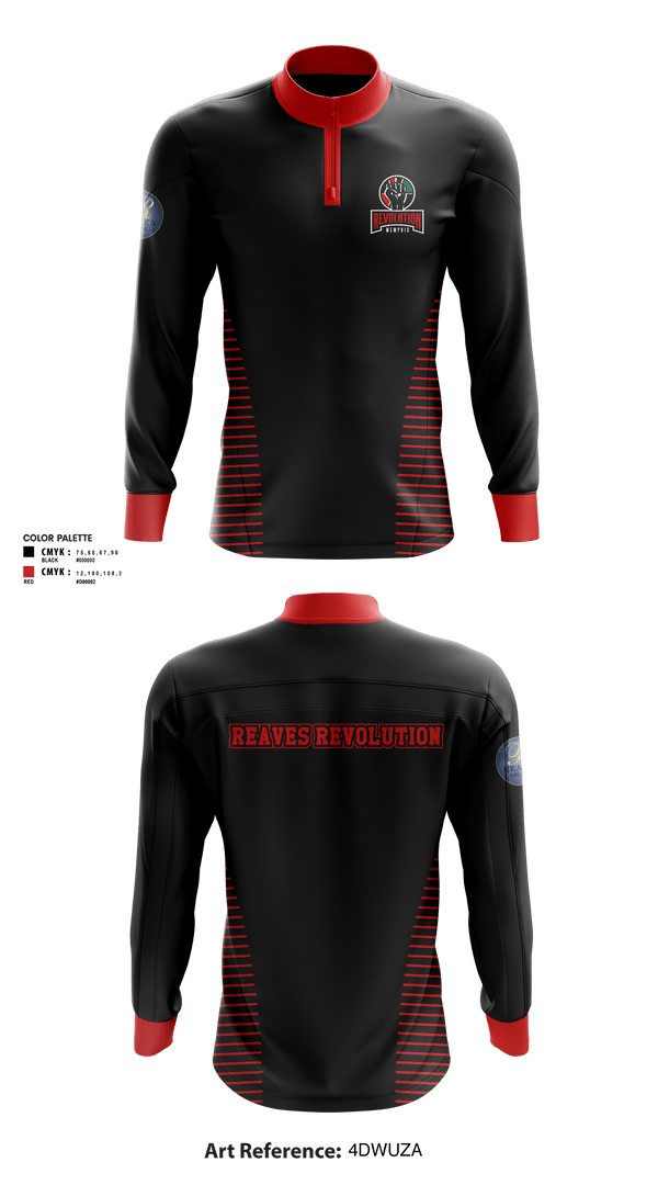 Quarter Zip Jacket, Reaves Revolution, Men's Basketball, Teamtime, Team time, sublimation, custom sports apparel, team uniforms, spirit wear, spiritwear, sports uniforms, custom shirts, team store, custom team store, fundraiser sports, apparel fundraiser