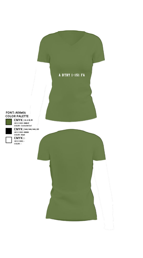 Women's Short Sleeve Vneck Shirt, A BTRY 1-151 FA, National Guard, Teamtime, Team time, sublimation, custom sports apparel, team uniforms, spirit wear, spiritwear, sports uniforms, custom shirts, team store, custom team store, fundraiser sports, apparel fundraiser