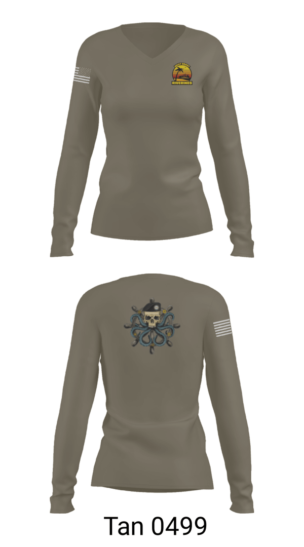 Women's Long Sleeve Vneck Shirt, MSRON 11, Navy, Teamtime, Team time, sublimation, custom sports apparel, team uniforms, spirit wear, spiritwear, sports uniforms, custom shirts, team store, custom team store, fundraiser sports, apparel fundraiser
