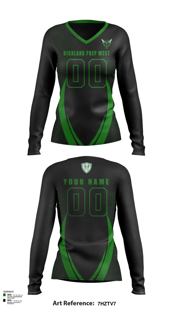 Women's Long Sleeve Vneck Shirt, Highland Prep West Volleyball, Women's Volleyball, Teamtime, Team time, sublimation, custom sports apparel, team uniforms, spirit wear, spiritwear, sports uniforms, custom shirts, team store, custom team store, fundraiser sports, apparel fundraiser