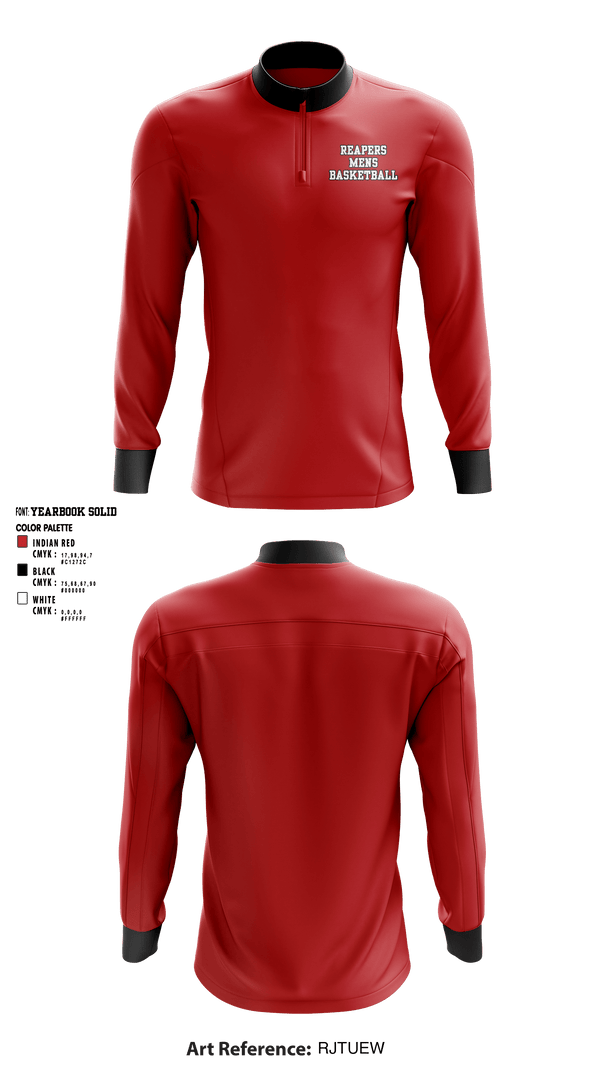 Quarter Zip Jacket, Reapers, Men's Basketball, Teamtime, Team time, sublimation, custom sports apparel, team uniforms, spirit wear, spiritwear, sports uniforms, custom shirts, team store, custom team store, fundraiser sports, apparel fundraiser