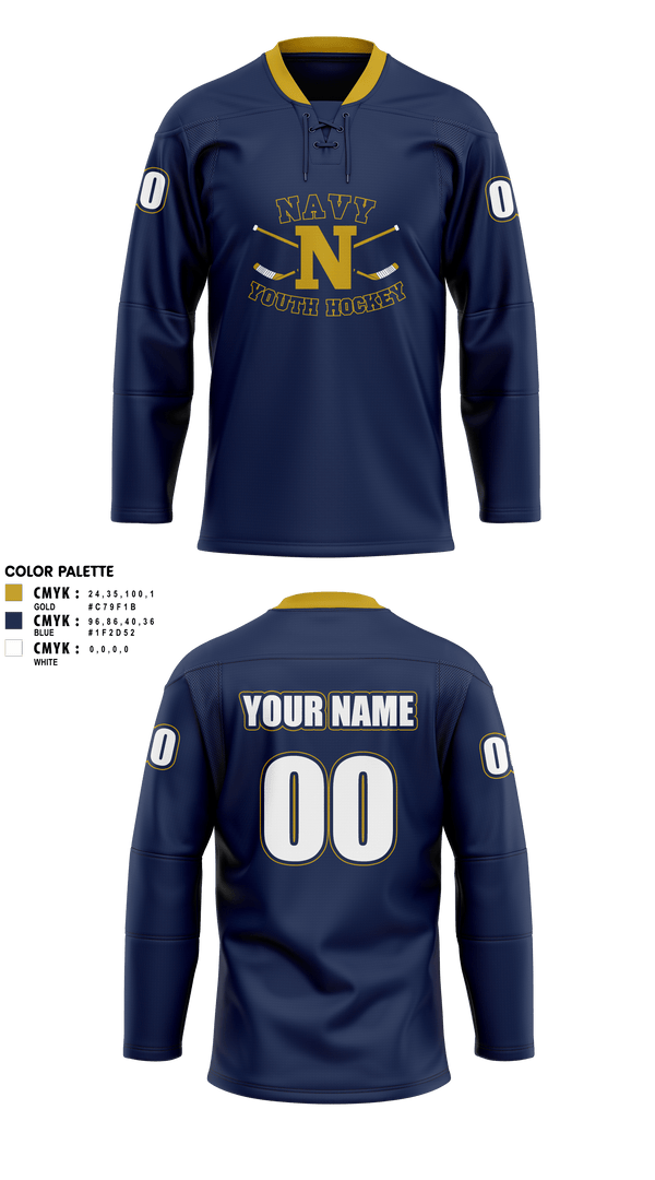 Hockey Jersey, Navy Youth Hockey, Ice Hockey, Teamtime, Team time, sublimation, custom sports apparel, team uniforms, spirit wear, spiritwear, sports uniforms, custom shirts, team store, custom team store, fundraiser sports, apparel fundraiser