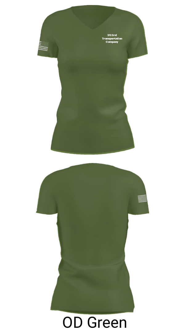 Women's Short Sleeve Vneck Shirt, 353rd Transportation Company, Army, Teamtime, Team time, sublimation, custom sports apparel, team uniforms, spirit wear, spiritwear, sports uniforms, custom shirts, team store, custom team store, fundraiser sports, apparel fundraiser