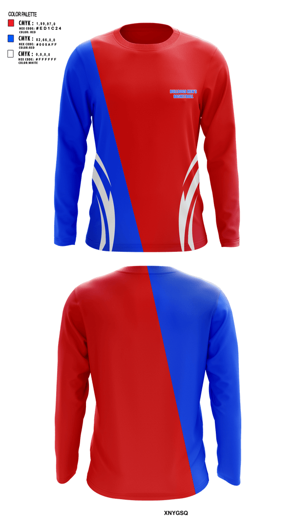 Long Sleeve Performance Shirt, Bulldogs, Men's Basketball, Teamtime, Team time, sublimation, custom sports apparel, team uniforms, spirit wear, spiritwear, sports uniforms, custom shirts, team store, custom team store, fundraiser sports, apparel fundraiser