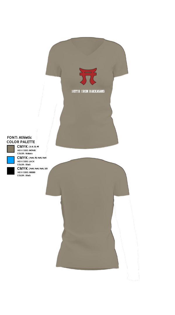 Women's Short Sleeve Vneck Shirt, 187th Iron Rakkasans, Army, Teamtime, Team time, sublimation, custom sports apparel, team uniforms, spirit wear, spiritwear, sports uniforms, custom shirts, team store, custom team store, fundraiser sports, apparel fundraiser